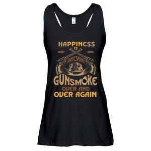 Funny Happiness Is Watching Gunsmoke Over And Over Again Ladies Essential Flowy Tank