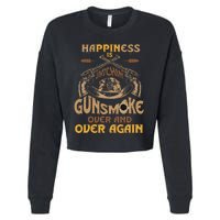 Funny Happiness Is Watching Gunsmoke Over And Over Again Cropped Pullover Crew