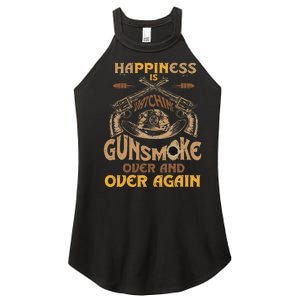 Funny Happiness Is Watching Gunsmoke Over And Over Again Women's Perfect Tri Rocker Tank