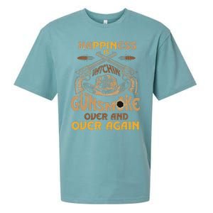 Funny Happiness Is Watching Gunsmoke Over And Over Again Sueded Cloud Jersey T-Shirt