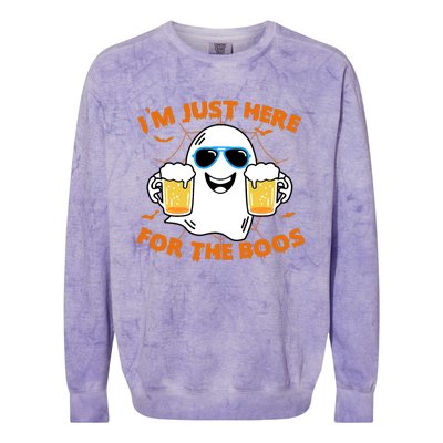 Funny Halloween Im Just Here For The Boos Costume Gift Colorblast Crewneck Sweatshirt