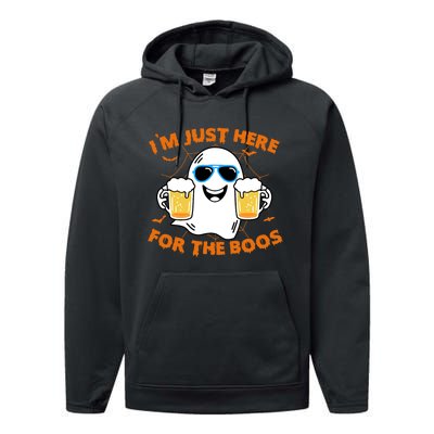 Funny Halloween Im Just Here For The Boos Costume Gift Performance Fleece Hoodie