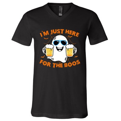 Funny Halloween Im Just Here For The Boos Costume Gift V-Neck T-Shirt