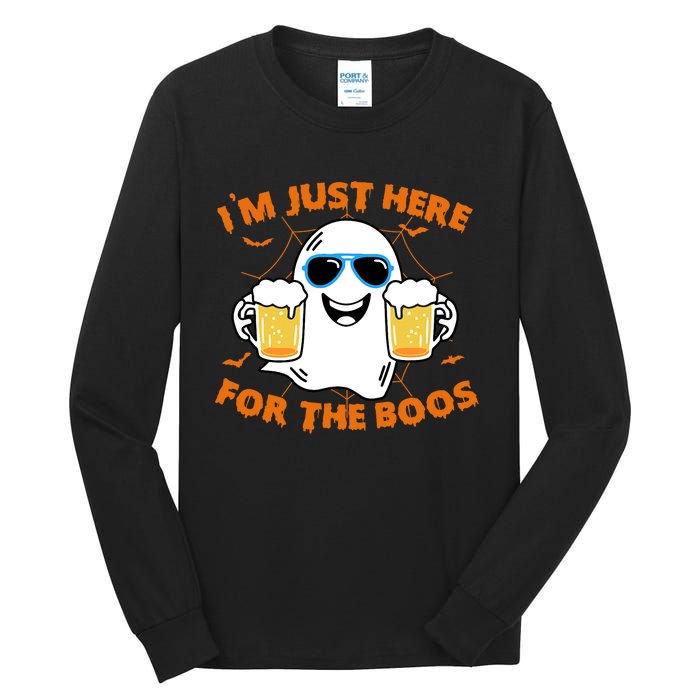 Funny Halloween Im Just Here For The Boos Costume Gift Tall Long Sleeve T-Shirt