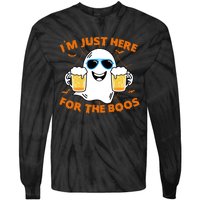 Funny Halloween Im Just Here For The Boos Costume Gift Tie-Dye Long Sleeve Shirt