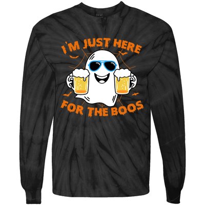 Funny Halloween Im Just Here For The Boos Costume Gift Tie-Dye Long Sleeve Shirt