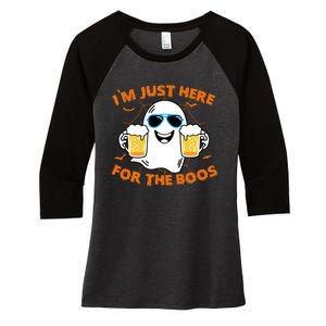 Funny Halloween Im Just Here For The Boos Costume Gift Women's Tri-Blend 3/4-Sleeve Raglan Shirt