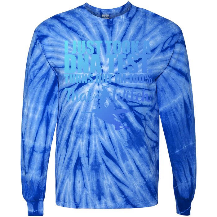 Funny Halloween Im 100% Percent That Witch Gift Tie-Dye Long Sleeve Shirt