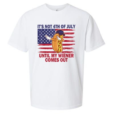 Funny Hotdog Its Not 4th Of July Until My Wiener Comes Out Sueded Cloud Jersey T-Shirt