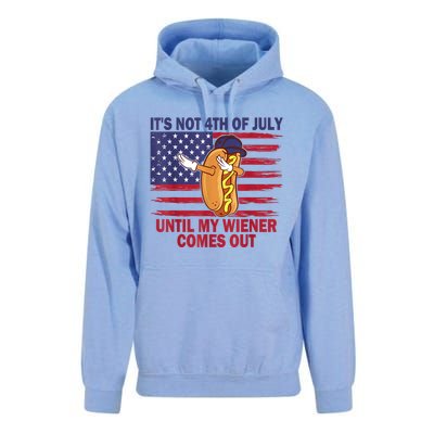 Funny Hotdog Its Not 4th Of July Until My Wiener Comes Out Unisex Surf Hoodie