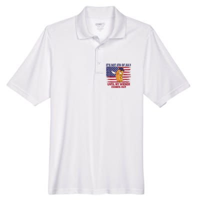 Funny Hotdog Its Not 4th Of July Until My Wiener Comes Out Men's Origin Performance Pique Polo