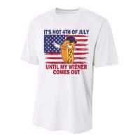 Funny Hotdog Its Not 4th Of July Until My Wiener Comes Out Performance Sprint T-Shirt