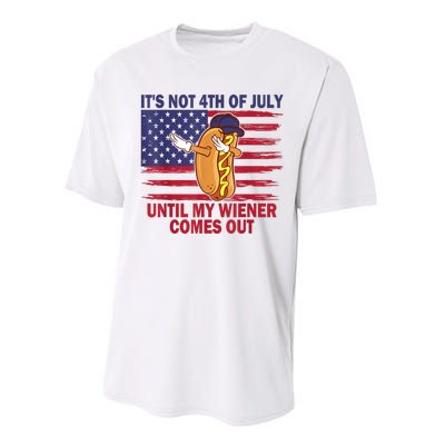 Funny Hotdog Its Not 4th Of July Until My Wiener Comes Out Performance Sprint T-Shirt