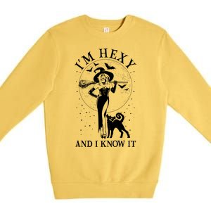 Funny Halloween I'm Hexy And I Know It Sexy Witch Premium Crewneck Sweatshirt