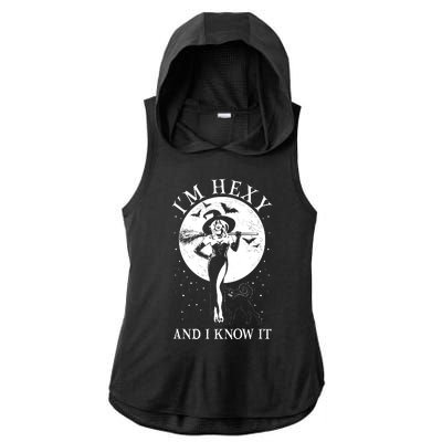 Funny Halloween I'm Hexy And I Know It Sexy Witch Ladies PosiCharge Tri-Blend Wicking Draft Hoodie Tank