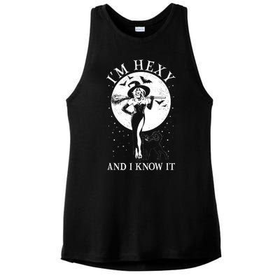 Funny Halloween I'm Hexy And I Know It Sexy Witch Ladies PosiCharge Tri-Blend Wicking Tank