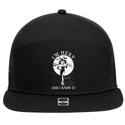 Funny Halloween I'm Hexy And I Know It Sexy Witch 7 Panel Mesh Trucker Snapback Hat