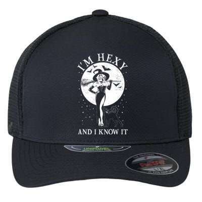 Funny Halloween I'm Hexy And I Know It Sexy Witch Flexfit Unipanel Trucker Cap