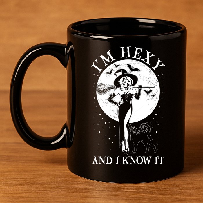 Funny Halloween I'm Hexy And I Know It Sexy Witch 11oz C Handle Ceramic Mug
