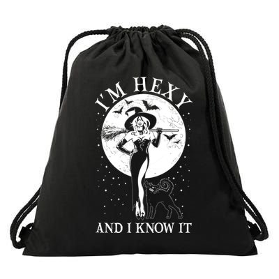 Funny Halloween I'm Hexy And I Know It Sexy Witch Drawstring Bag