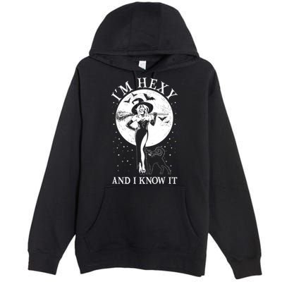 Funny Halloween I'm Hexy And I Know It Sexy Witch Premium Pullover Hoodie