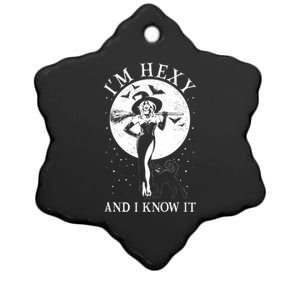 Funny Halloween I'm Hexy And I Know It Sexy Witch Ceramic Star Ornament