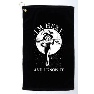 Funny Halloween I'm Hexy And I Know It Sexy Witch Platinum Collection Golf Towel