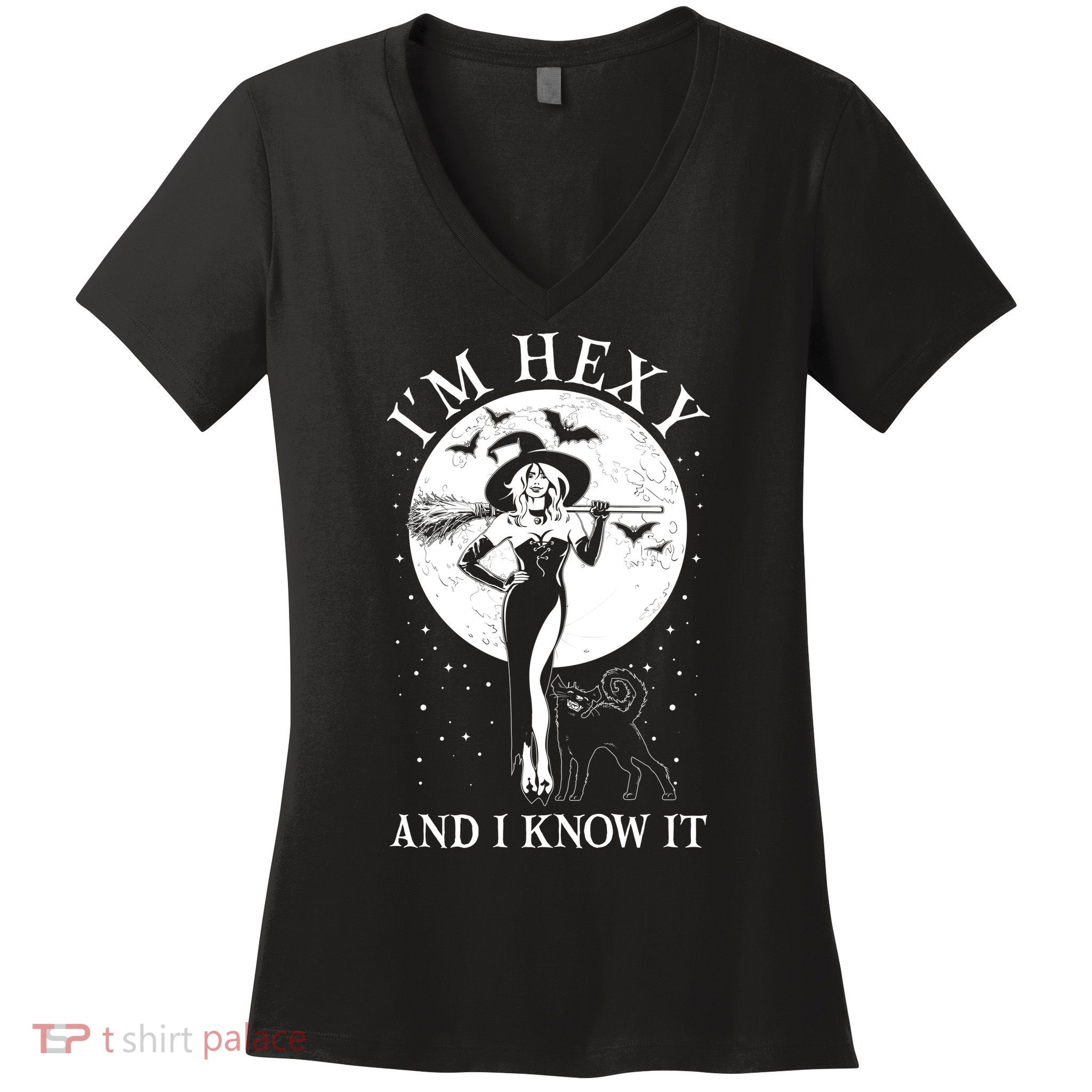Funny Halloween I'm Hexy And I Know It Sexy Witch Women's V-Neck T-Shirt