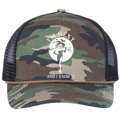 Funny Halloween I'm Hexy And I Know It Sexy Witch Retro Rope Trucker Hat Cap