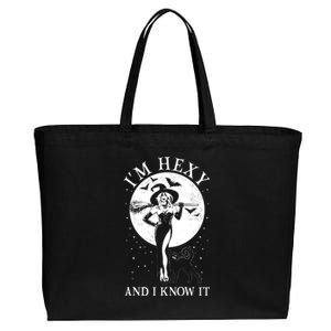 Funny Halloween I'm Hexy And I Know It Sexy Witch Cotton Canvas Jumbo Tote