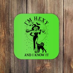 Funny Halloween I'm Hexy And I Know It Sexy Witch Coaster