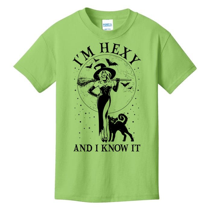 Funny Halloween I'm Hexy And I Know It Sexy Witch Kids T-Shirt