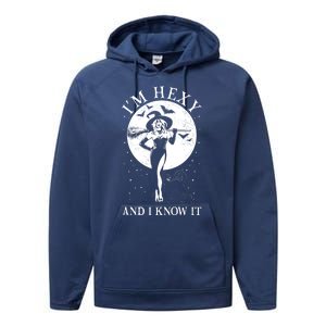 Funny Halloween I'm Hexy And I Know It Sexy Witch Performance Fleece Hoodie