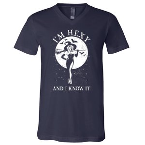 Funny Halloween I'm Hexy And I Know It Sexy Witch V-Neck T-Shirt