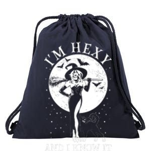 Funny Halloween I'm Hexy And I Know It Sexy Witch Drawstring Bag