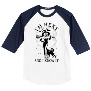 Funny Halloween I'm Hexy And I Know It Sexy Witch Baseball Sleeve Shirt