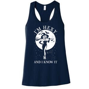 Funny Halloween I'm Hexy And I Know It Sexy Witch Women's Racerback Tank