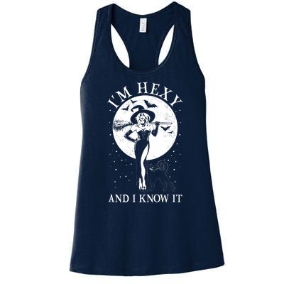 Funny Halloween I'm Hexy And I Know It Sexy Witch Women's Racerback Tank