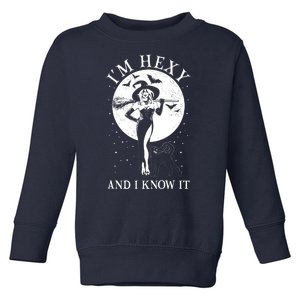 Funny Halloween I'm Hexy And I Know It Sexy Witch Toddler Sweatshirt