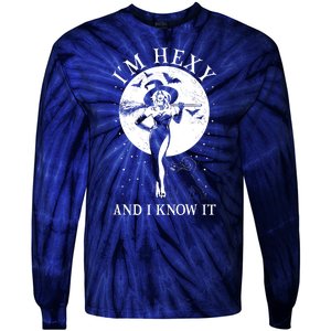 Funny Halloween I'm Hexy And I Know It Sexy Witch Tie-Dye Long Sleeve Shirt