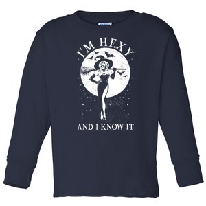 Funny Halloween I'm Hexy And I Know It Sexy Witch Toddler Long Sleeve Shirt