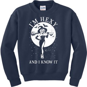 Funny Halloween I'm Hexy And I Know It Sexy Witch Kids Sweatshirt