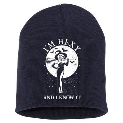 Funny Halloween I'm Hexy And I Know It Sexy Witch Short Acrylic Beanie