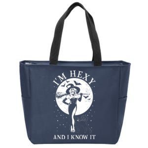 Funny Halloween I'm Hexy And I Know It Sexy Witch Zip Tote Bag