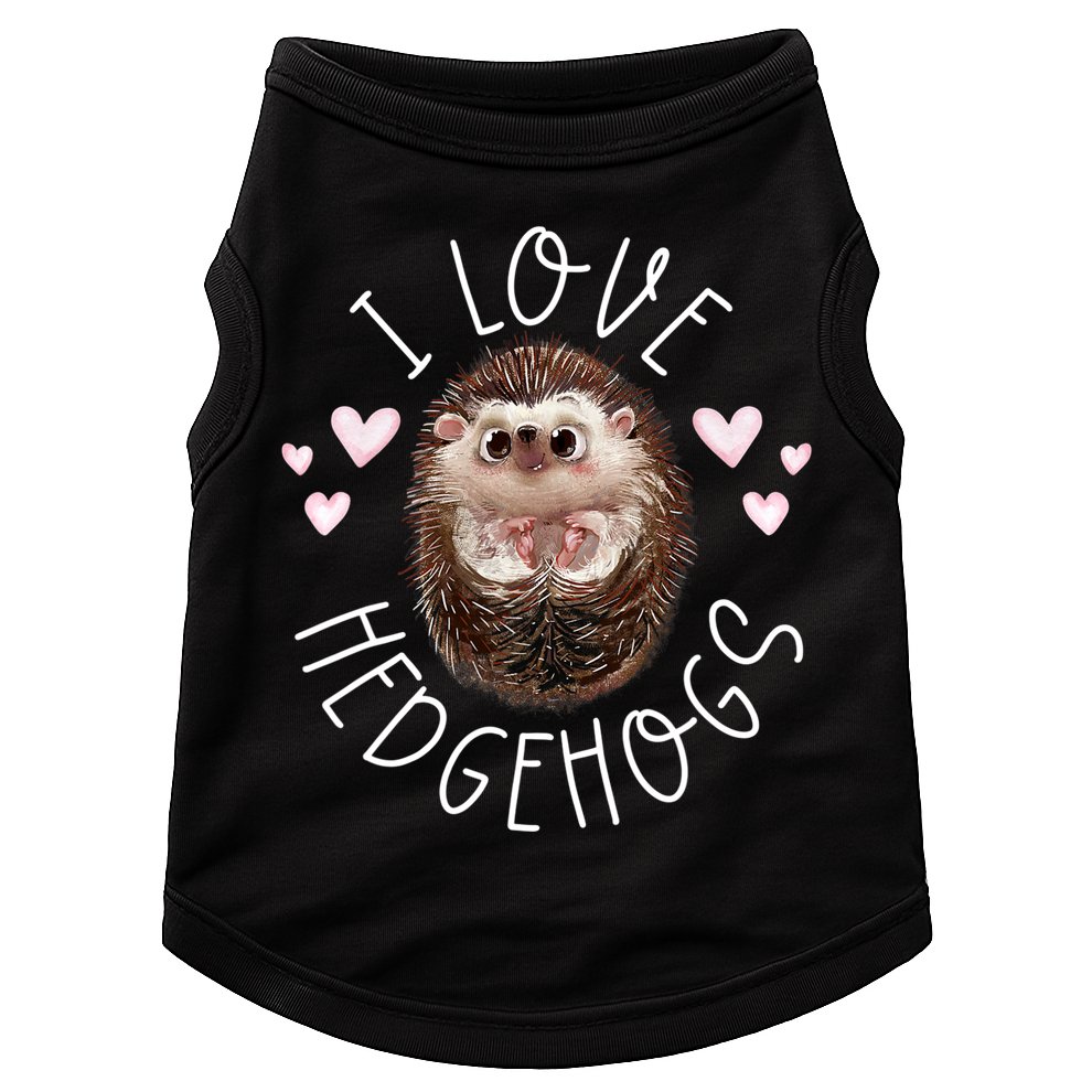 Funny Hedgehog I Love Hedgehogs Porcupine Doggie Tank