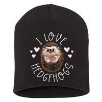 Funny Hedgehog I Love Hedgehogs Porcupine Short Acrylic Beanie