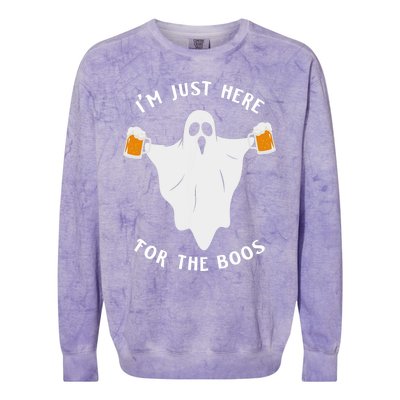 Funny Halloween IM Just Here For The Boos Costume Gift Colorblast Crewneck Sweatshirt