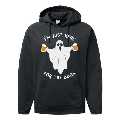 Funny Halloween IM Just Here For The Boos Costume Gift Performance Fleece Hoodie