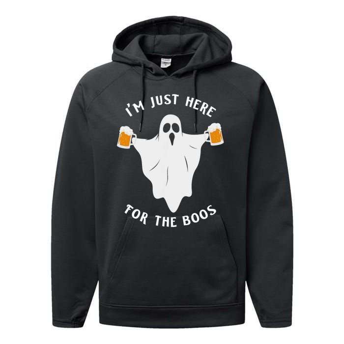 Funny Halloween IM Just Here For The Boos Costume Gift Performance Fleece Hoodie