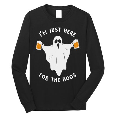 Funny Halloween IM Just Here For The Boos Costume Gift Long Sleeve Shirt